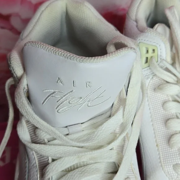 Nike Air Flight Mens Sneakers size 7 triple white like new - Picture 7 of 8